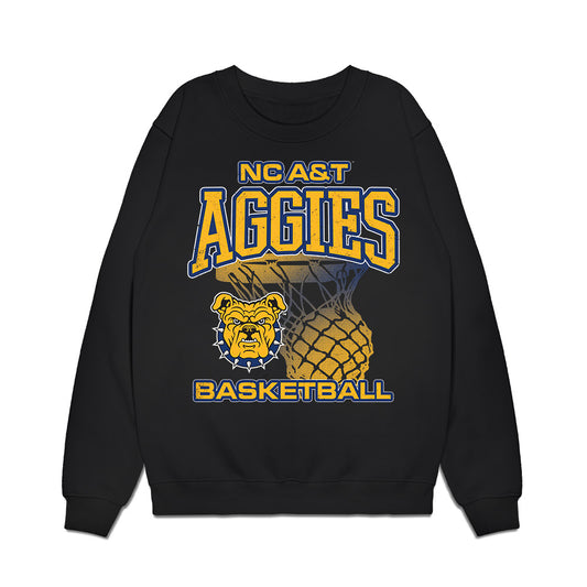 North Carolina A&T - NCAA Women's Basketball : Paris Locke - Vintage Basketball Shersey Premium Crewneck Sweatshirt-0