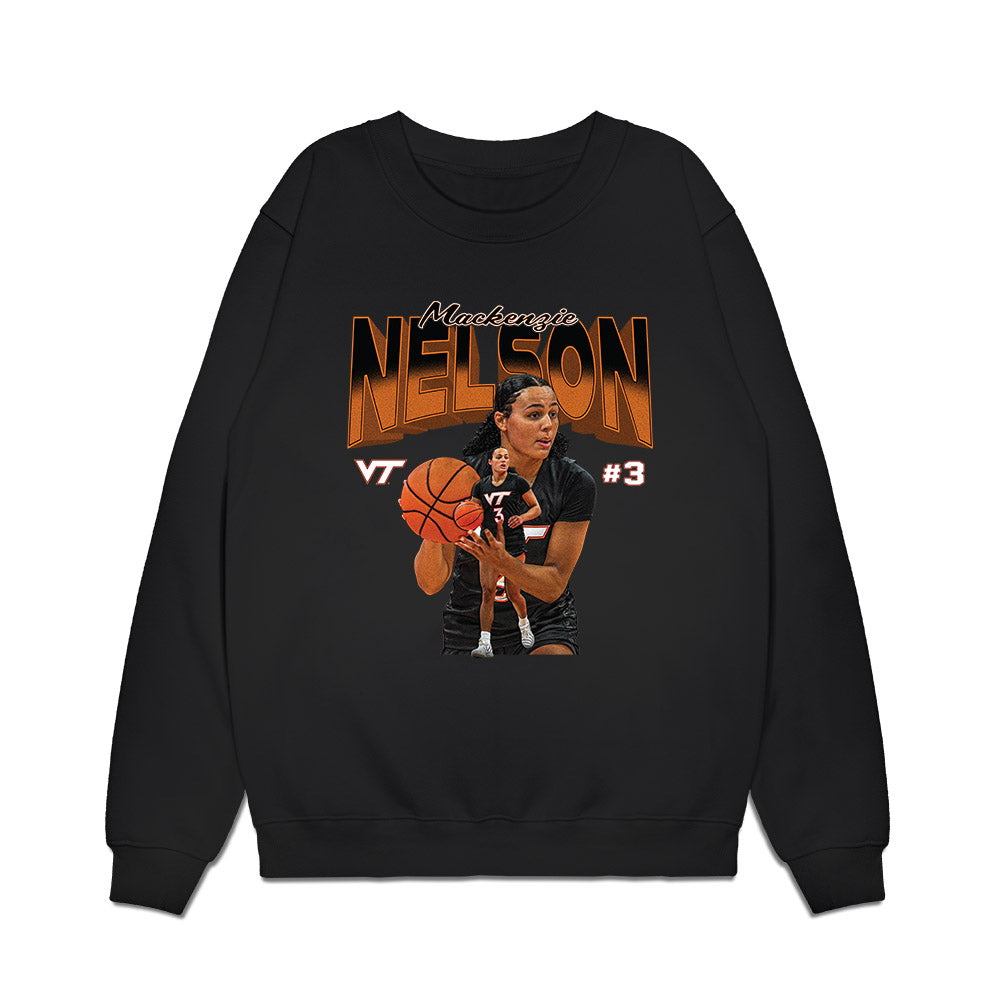 Virginia Tech - NCAA Women's Basketball : Mackenzie Nelson - Collage Premium Crewneck Sweatshirt-0