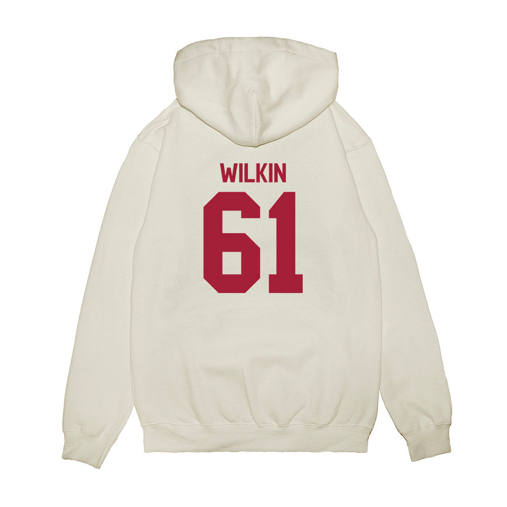Indiana - NCAA Football : Baylor Wilkin - Flipping Champs Premium Hooded Sweatshirt-1