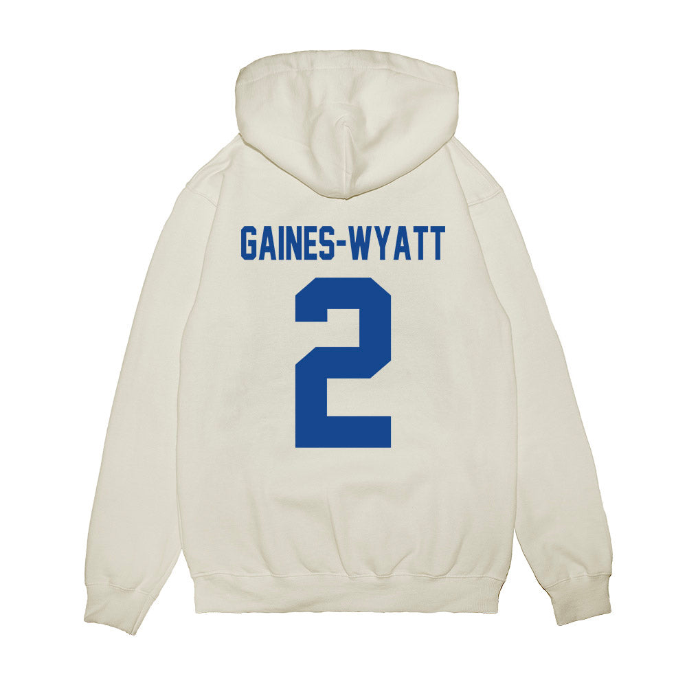 Hampton - NCAA Men's Basketball : Jalyke Gaines-Wyatt - Vintage Shersey Premium Hooded Sweatshirt-1