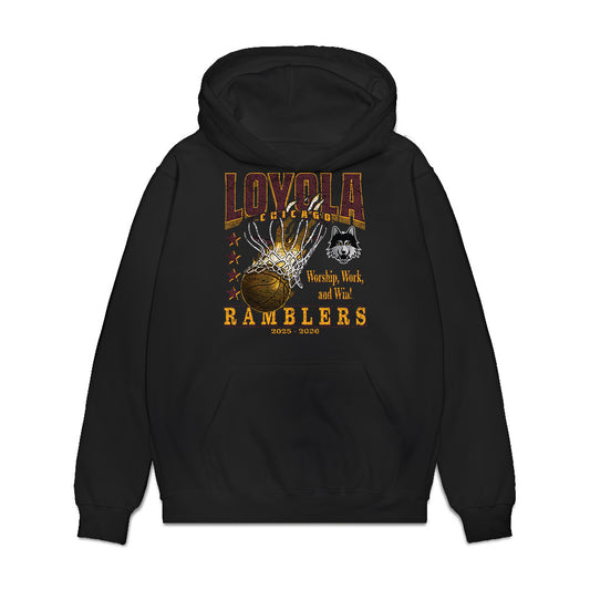 Loyola - NCAA Women's Basketball : Audrey Deptula - Vintage Basketball Premium Hooded Sweatshirt-0