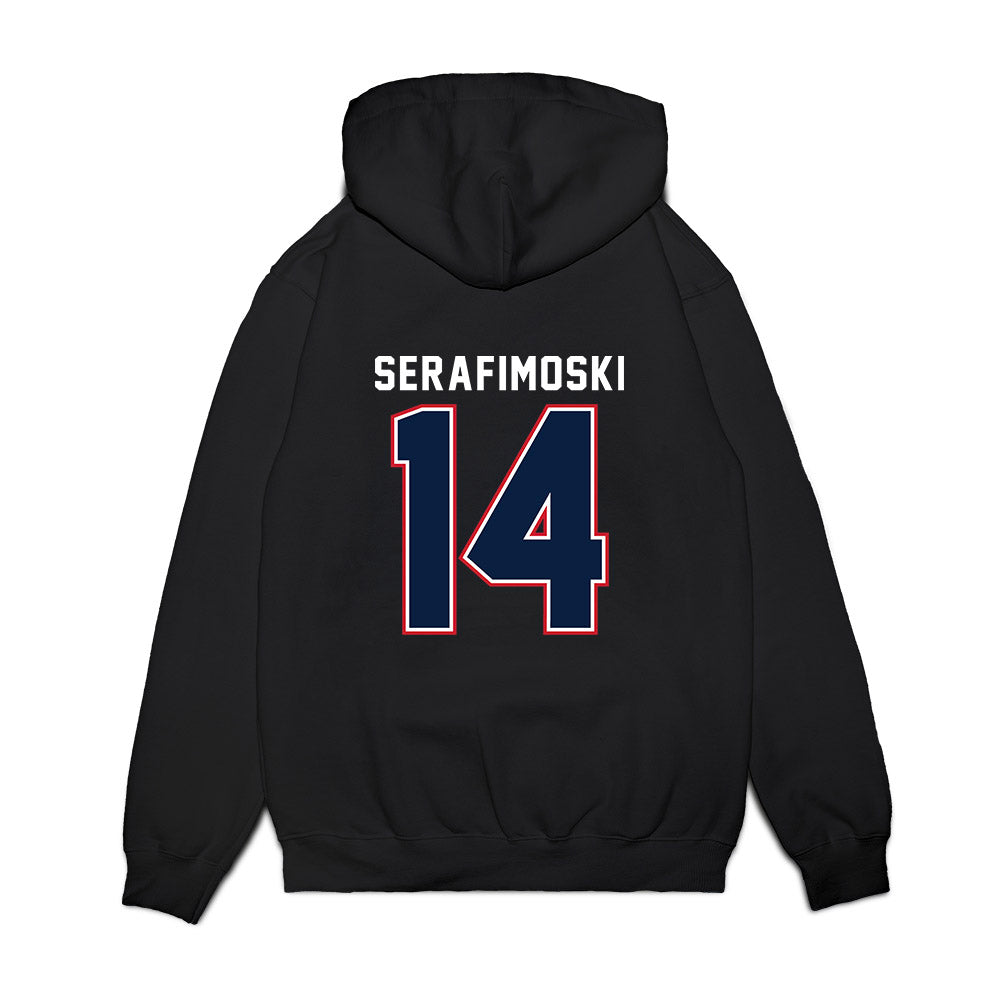 Robert Morris - NCAA Men's Basketball : Vasilije Serafimoski - Vintage Basketball Premium Hooded Sweatshirt-1