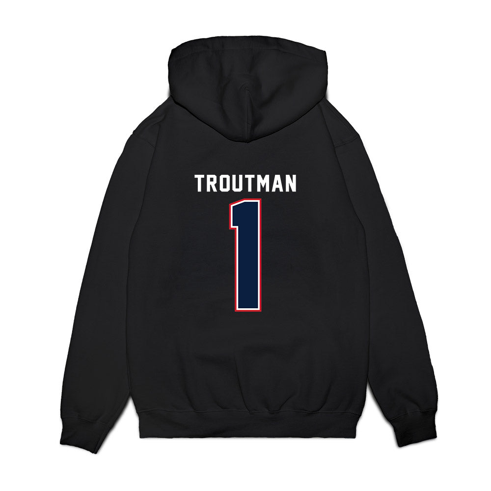 Robert Morris - NCAA Women's Basketball : Sanai Troutman - Vintage Basketball Premium Hooded Sweatshirt-1