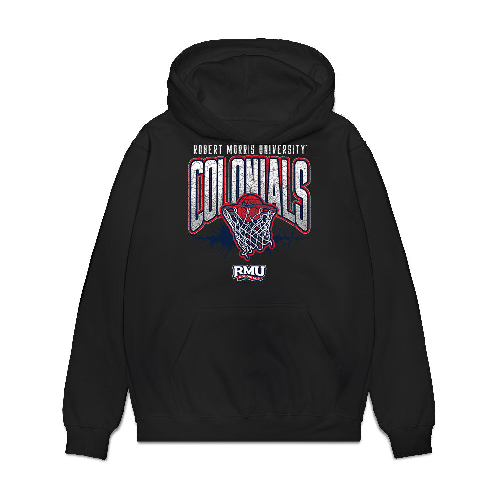 Robert Morris - NCAA Women's Basketball : Myriam Traore - Vintage Basketball Premium Hooded Sweatshirt-0