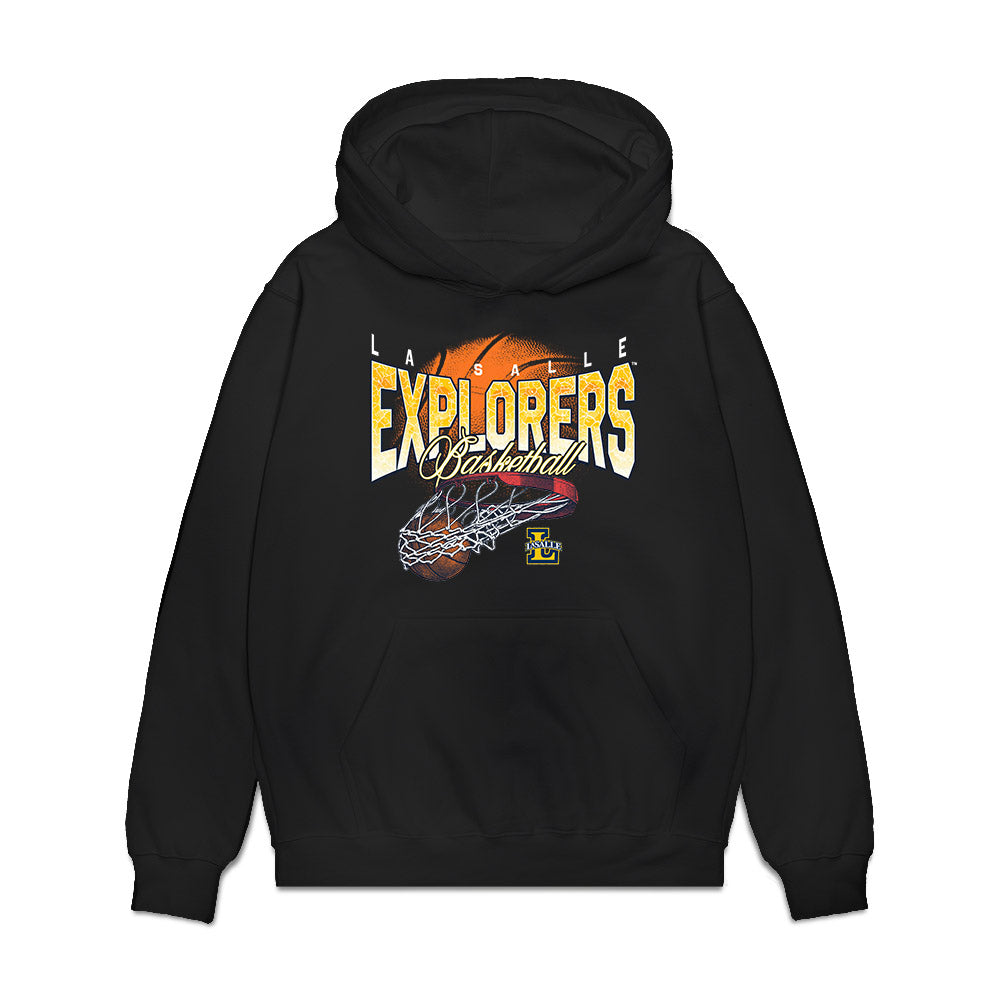 La Salle - NCAA Men's Basketball : Anwar Gill - Vintage Basketball Premium Hooded Sweatshirt-0