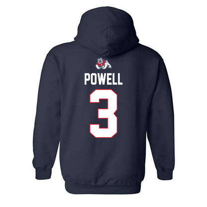 Fresno State - NCAA Women's Basketball : Danae Powell - Sports Shersey Hooded Sweatshirt-1