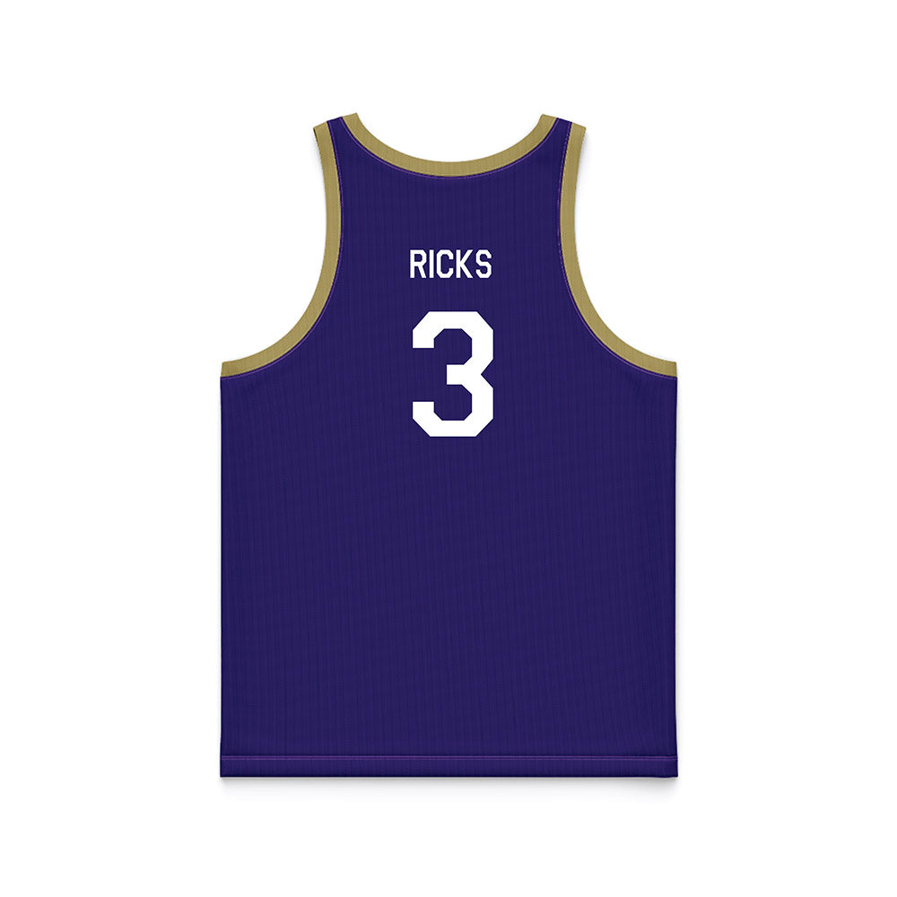 JMU - NCAA Men's Basketball : Eddie Ricks - Hardwood Reissue Basketball Jersey-1