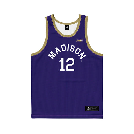 JMU - NCAA Men's Basketball : Oriekose Egbule - Hardwood Reissue Basketball Jersey-0