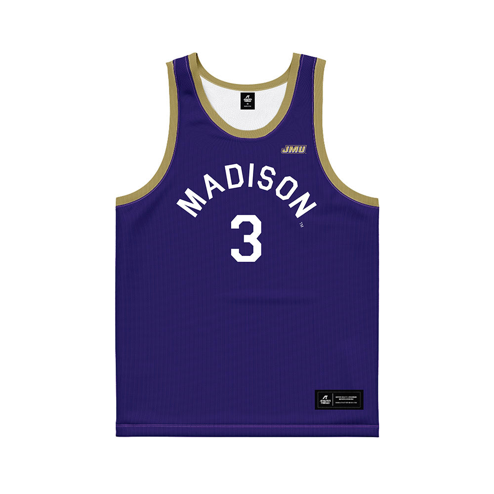 JMU - NCAA Men's Basketball : Eddie Ricks - Hardwood Reissue Basketball Jersey-0