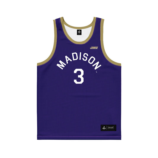 JMU - NCAA Men's Basketball : Eddie Ricks - Hardwood Reissue Basketball Jersey-0