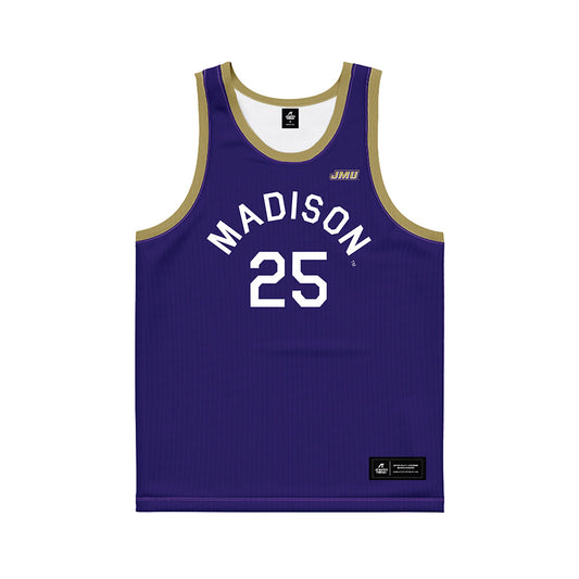 JMU - NCAA Men's Basketball : Eli Wilborn - Hardwood Reissue Basketball Jersey-0