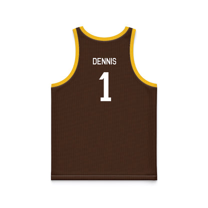 Wyoming - NCAA Men's Basketball : Damarion Dennis - Hardwood Reissue Basketball Jersey-1