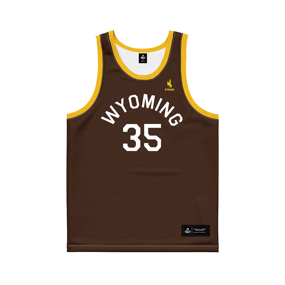 Wyoming - NCAA Men's Basketball : Simm-Marten Saadi - Hardwood Reissue Basketball Jersey-0