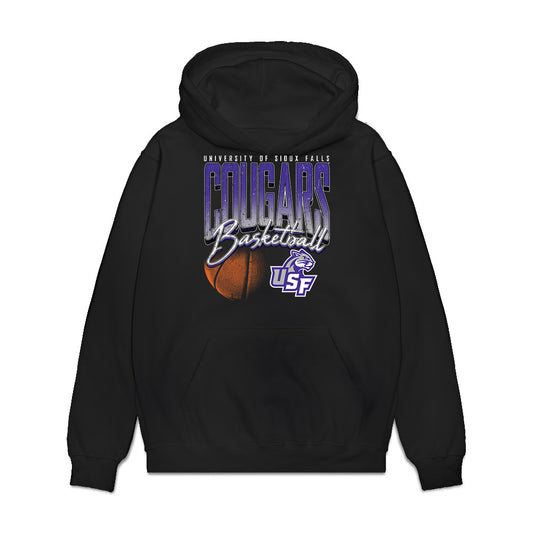Sioux Falls - NCAA Men's Basketball : Jacoby Mehrman - Vintage Basketball Premium Hooded Sweatshirt-0