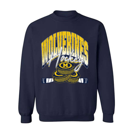 Michigan - NCAA Men's Ice Hockey : Cole McKinney - Vintage Shersey Crewneck Sweatshirt-0