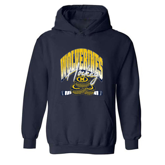 Michigan - NCAA Men's Ice Hockey : Kason Muscatt - Vintage Shersey Hooded Sweatshirt-0