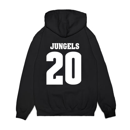 Wisconsin - NCAA Women's Ice Hockey : Vivian Jungels - Vintage Hockey Premium Hooded Sweatshirt-1