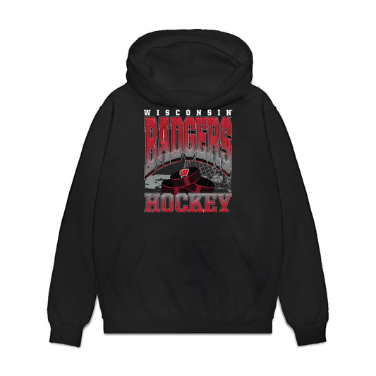 Wisconsin - NCAA Women's Ice Hockey : Laila Edwards - Vintage Hockey Premium Hooded Sweatshirt-0