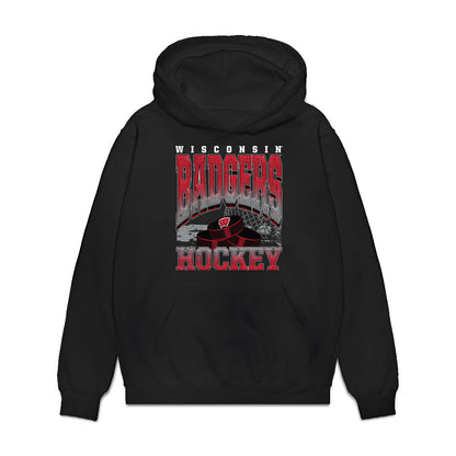 Wisconsin - NCAA Women's Ice Hockey : Laney Potter - Vintage Hockey Premium Hooded Sweatshirt-0