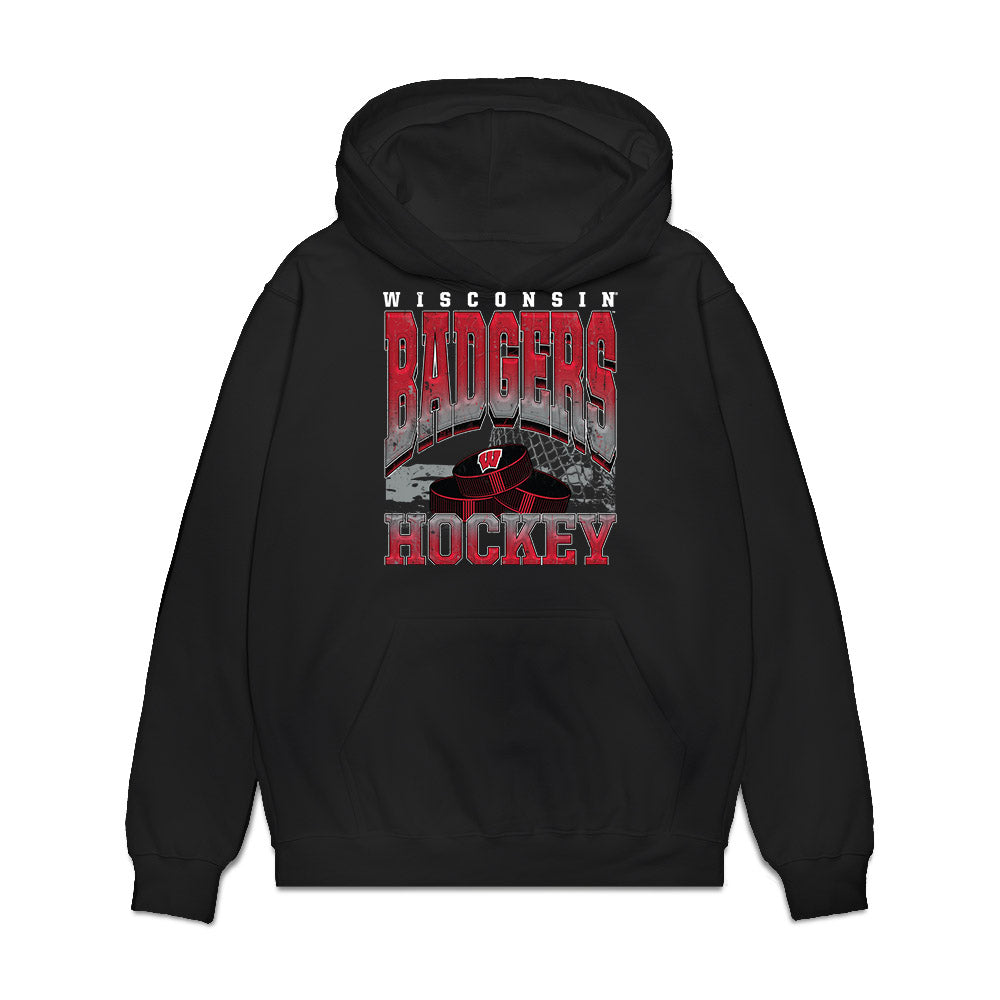 Wisconsin - NCAA Men's Ice Hockey : Finn Brink - Vintage Hockey Premium Hooded Sweatshirt-0