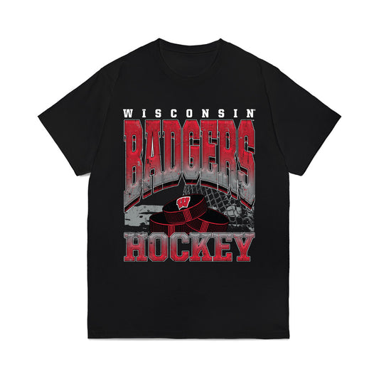 Wisconsin - NCAA Women's Ice Hockey : Laney Potter - Vintage Hockey Comfort Colors T-Shirt-0