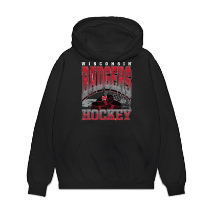 Wisconsin - NCAA Men's Ice Hockey : Kyle Kukkonen - Vintage Hockey Premium Hooded Sweatshirt-0