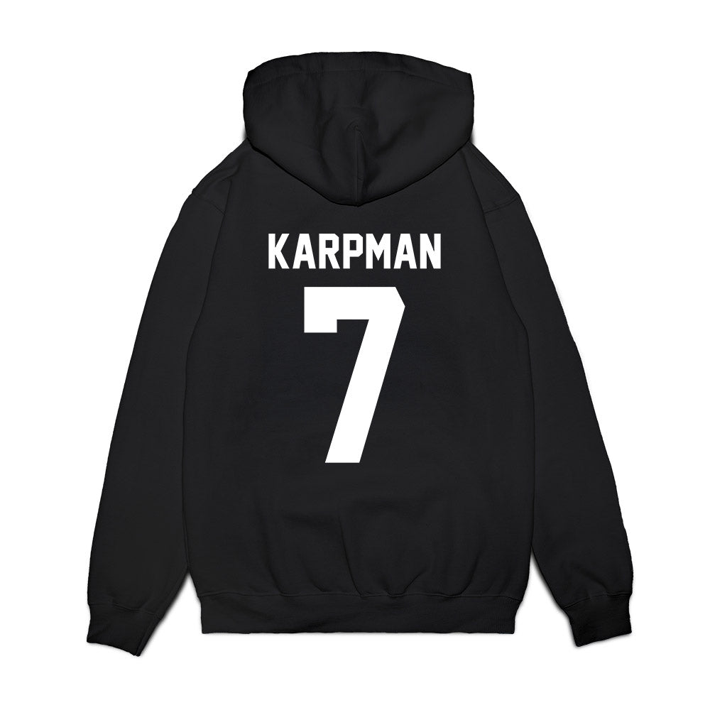 UConn - NCAA Men's Ice Hockey : Huston Karpman - Vintage Premium Hooded Sweatshirt-1