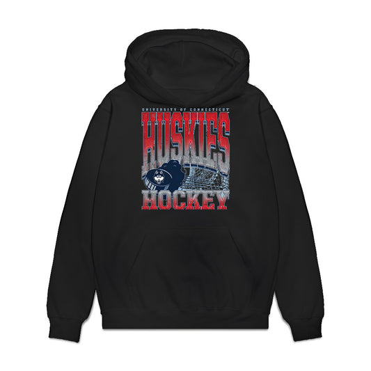 UConn - Mens Ice Hockey Legends : Tage Thompson - Vintage Premium Hooded Sweatshirt-0