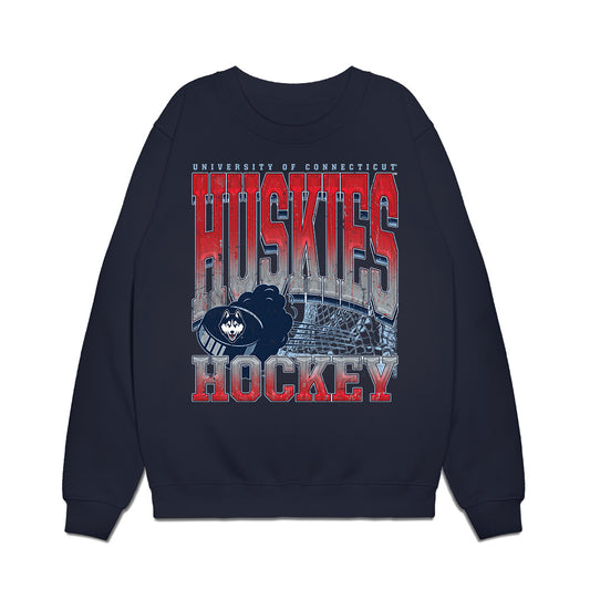 UConn - NCAA Women's Ice Hockey : Taylor Belchetz - Vintage Premium Crewneck Sweatshirt-0