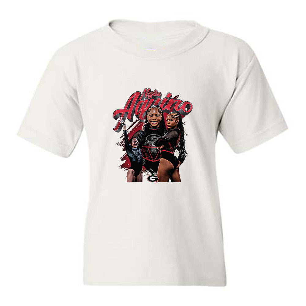 Georgia - NCAA Women's Gymnastics : Nyla Aquino - Collage Youth T-Shirt-0