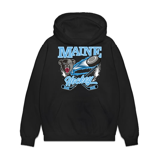 Maine - NCAA Men's Ice Hockey : Mathis Rousseau - Vintage Hockey Premium Hooded Sweatshirt-0