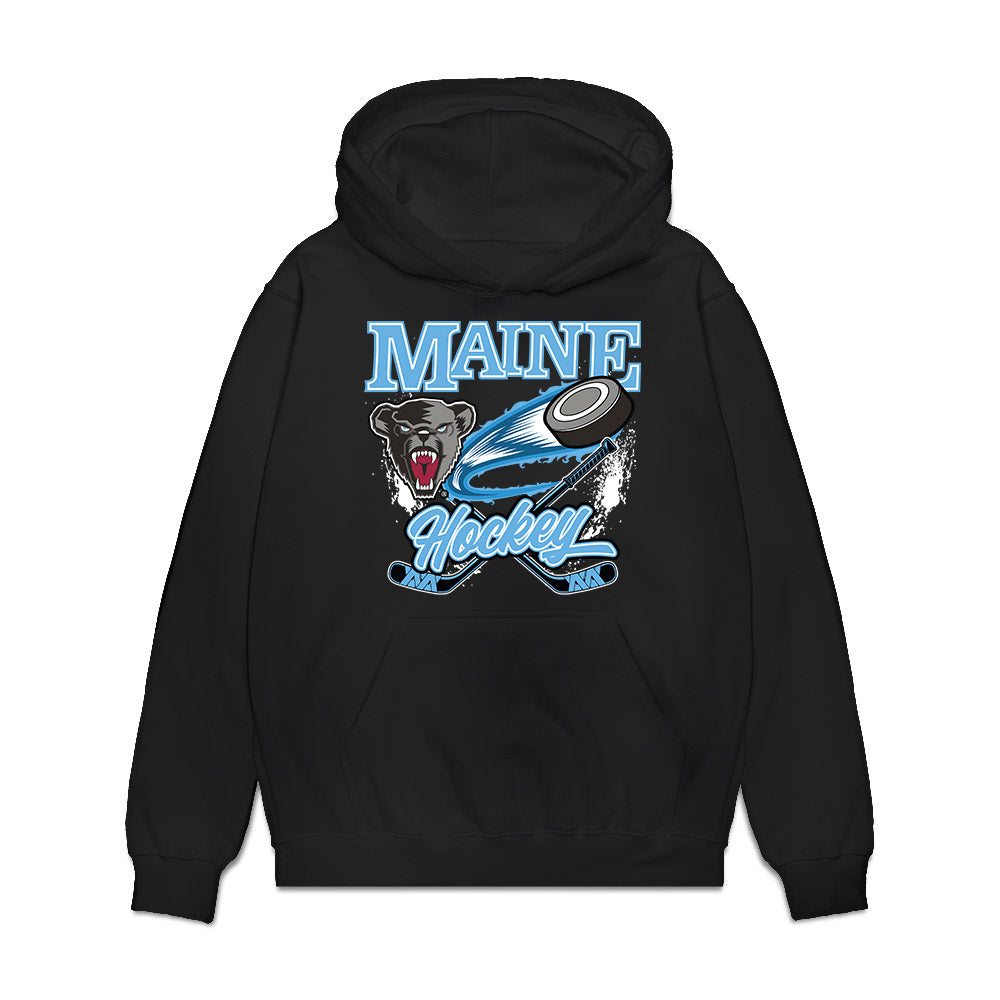 Maine - NCAA Men's Ice Hockey : Loic Usereau - Vintage Hockey Premium Hooded Sweatshirt-0