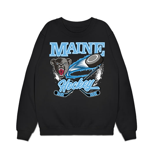 Maine - NCAA Men's Ice Hockey : Max Scott - Vintage Hockey Premium Crewneck Sweatshirt-0