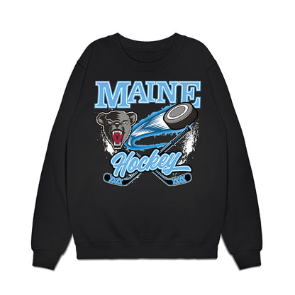 Maine - NCAA Men's Ice Hockey : Mathis Rousseau - Vintage Hockey Premium Crewneck Sweatshirt-0
