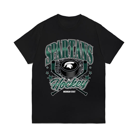 Michigan State - NCAA Men's Ice Hockey : Griffin Jurecki - Vintage Comfort Colors T-Shirt-0