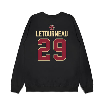 Boston College - NCAA Men's Ice Hockey : Dean Letourneau - Vintage Shersey Premium Crewneck Sweatshirt-1