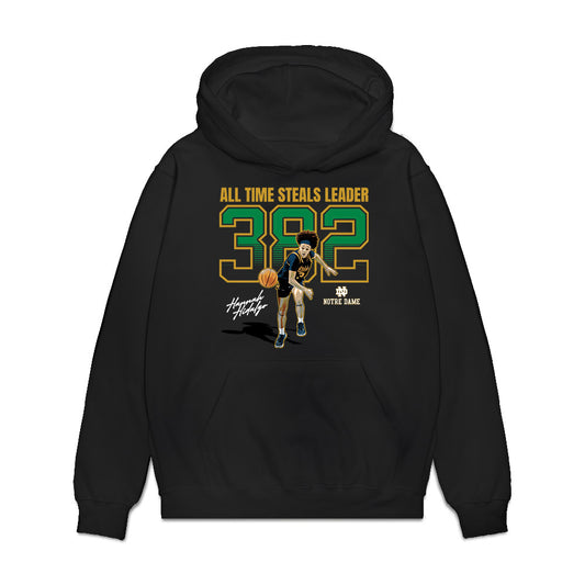 Notre Dame - NCAA Women's Basketball : Hannah Hidalgo - All Time Steals Leader: 382 Premium Hooded Sweatshirt-0