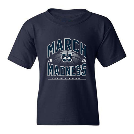 Utah State - NCAA Men's Basketball : Elijah Perryman - NCAA® March Madness® 2026 Youth T-Shirt-0