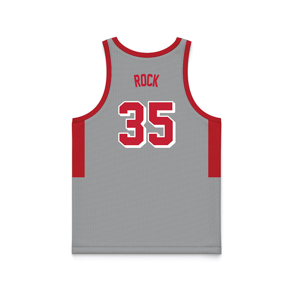 New Mexico - NCAA Men's Basketball : JT Rock - 90's Grey Basketball Jersey-1