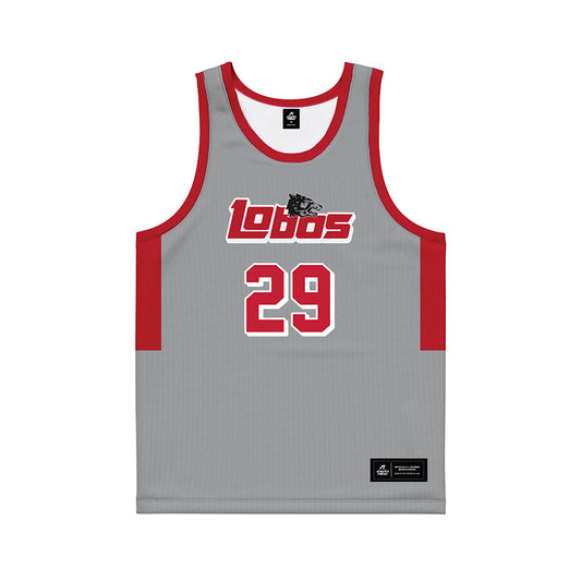 New Mexico - NCAA Men's Basketball : Timeo Pons - 90's Grey Basketball Jersey-0