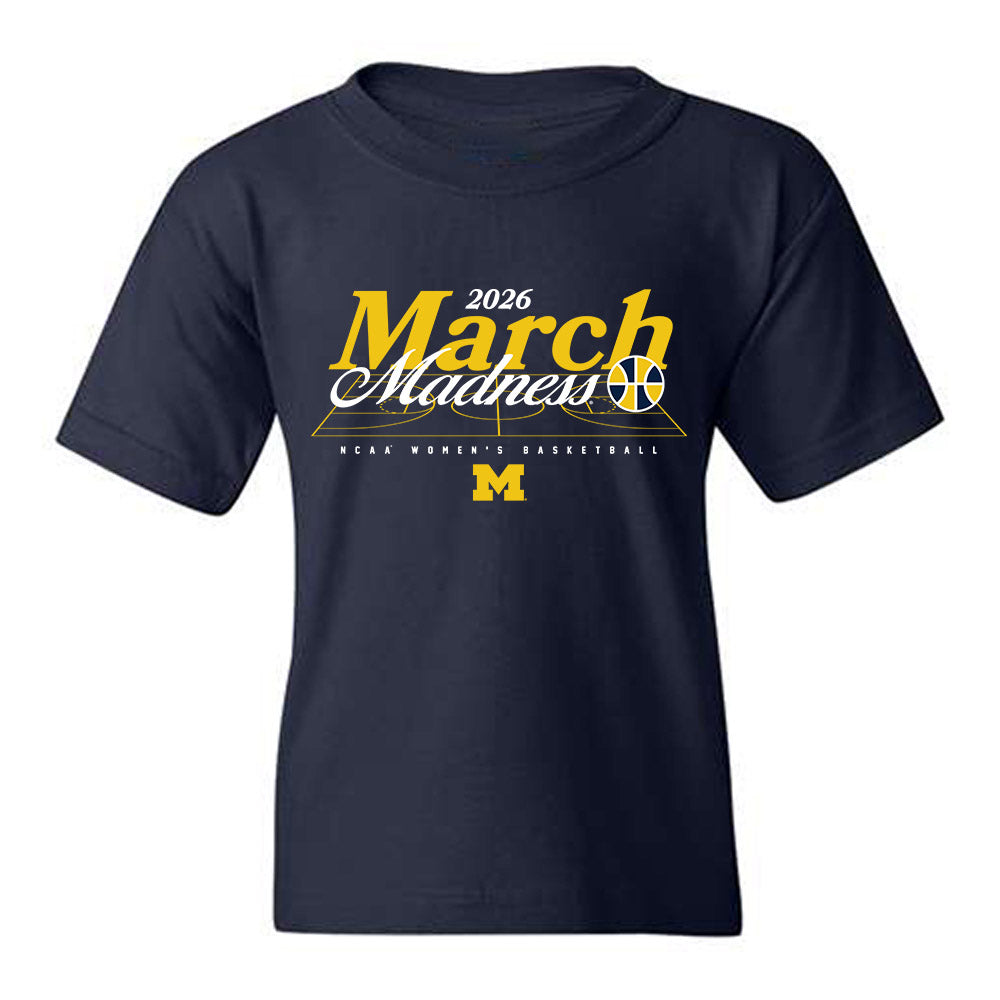 Michigan - NCAA Women's Basketball : Aaiyanna Dunbar - NCAA® March Madness® 2026 Youth T-Shirt-0