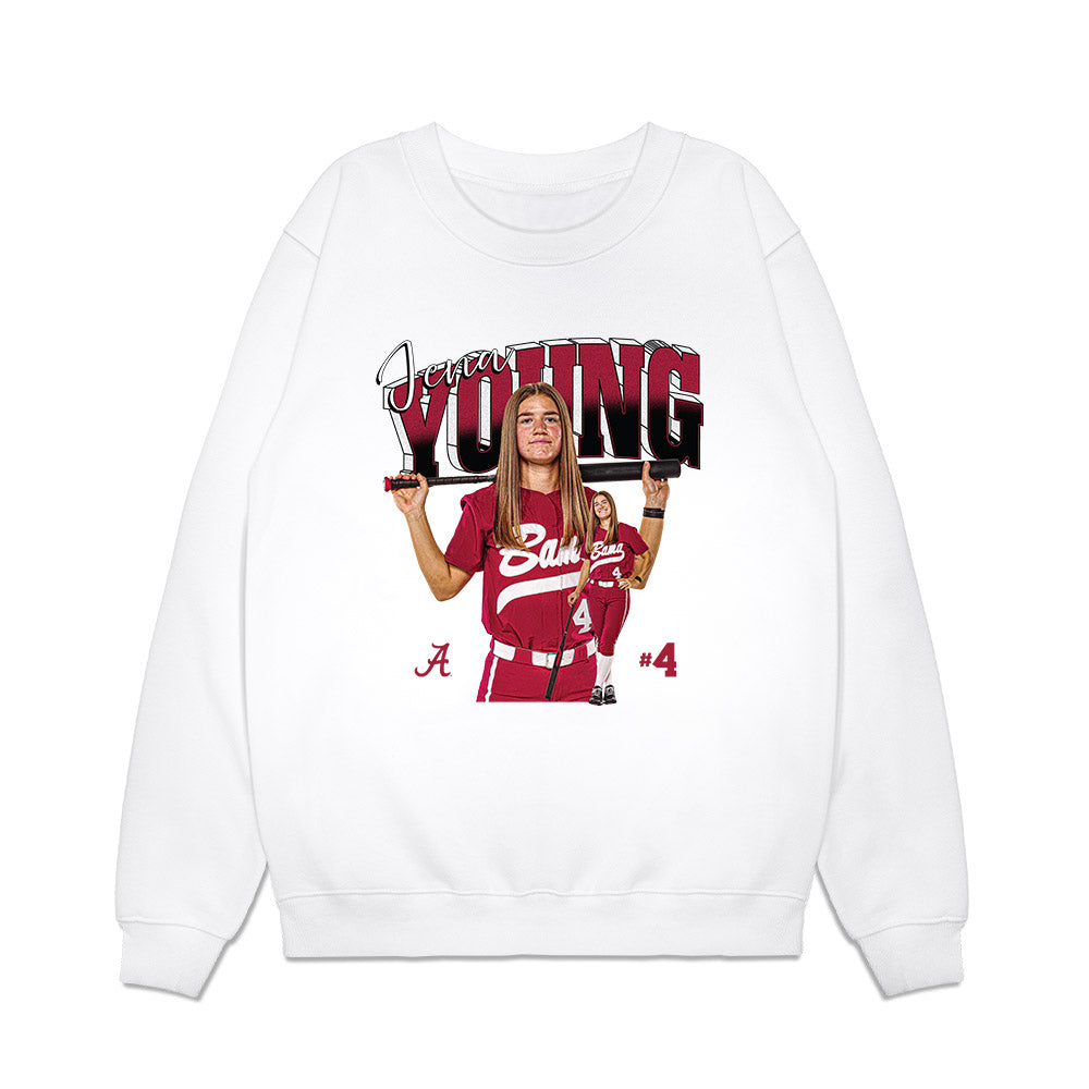 Alabama - NCAA Softball : Jena Young - Collage Premium Crewneck Sweatshirt-0