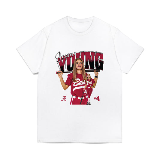 Alabama - NCAA Softball : Jena Young - Collage Comfort Colors T-Shirt-0