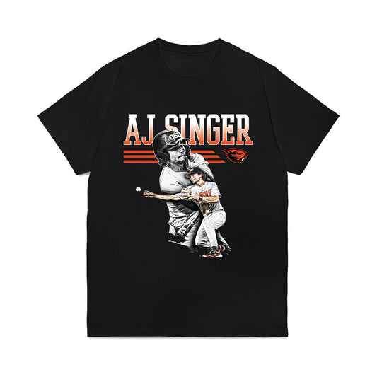 Oregon State - NCAA Baseball : Aj Singer - Collage Comfort Colors T-Shirt-0