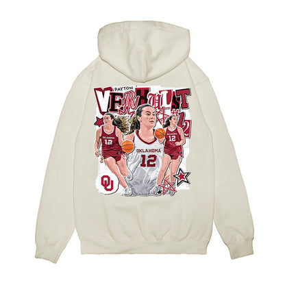 Oklahoma - NCAA Women's Basketball : Payton Verhulst - Cutout Collage Premium Hooded Sweatshirt-1