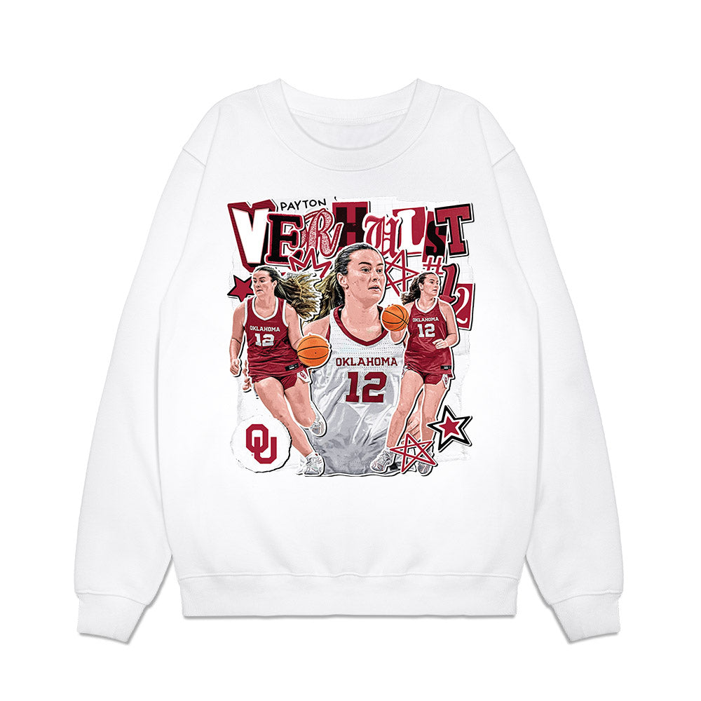 Oklahoma - NCAA Women's Basketball : Payton Verhulst - Cutout Collage Premium Crewneck Sweatshirt-0