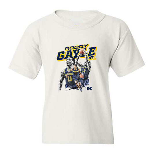 Michigan - NCAA Men's Basketball : Roddy Gayle Jr - Collage Youth T-Shirt-0