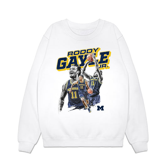 Michigan - NCAA Men's Basketball : Roddy Gayle Jr - Collage Premium Crewneck Sweatshirt-0