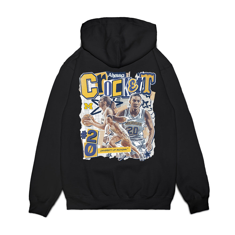 Michigan - NCAA Women's Basketball : Alyssa Crockett - Collage Premium Hooded Sweatshirt-1