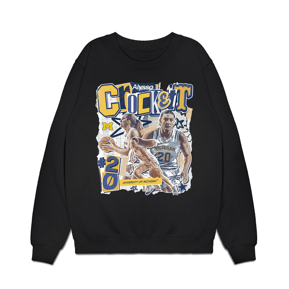 Michigan - NCAA Women's Basketball : Alyssa Crockett - Collage Premium Crewneck Sweatshirt-0